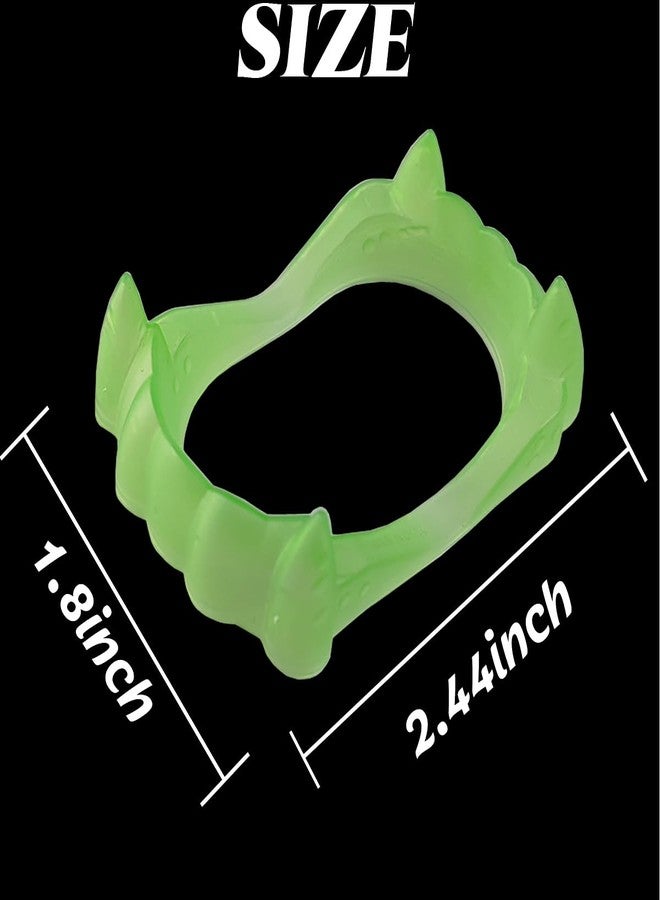 ROYHOO 36PCS Halloween Glowing Vampire Fangs Bulk Glow in The Dark Plastic Teeth Halloween Party Supplies Reusable Fake Teeth Dress up Costume Cosplay Accessory for Kids Halloween Decoration - Image 2
